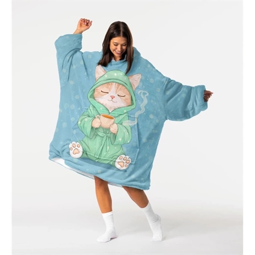 Huggie - Tea Time - Giant Blanket Hoodie - Kæmpe Tæppe Hættetrøje